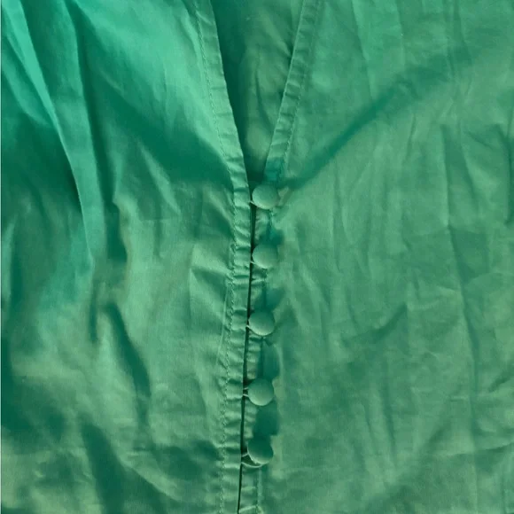 Ann Taylor Loft Mint Green puff sleeve tiered midi dress size 4P - Picture 5 of 8